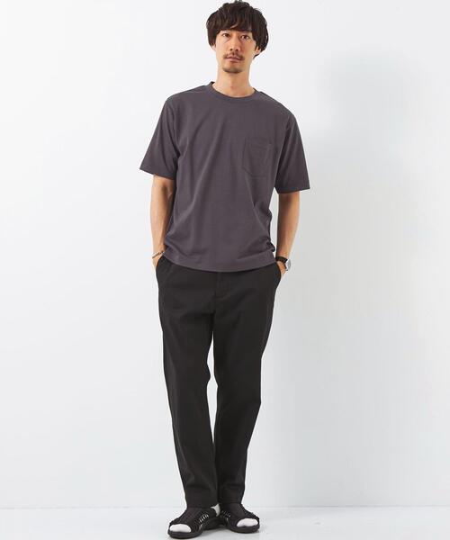 green label relaxing(グリーンレーベルリラクシング)の「GIZA A/S クルーネック Tシャツ -汗染み防止-(Tシャツ/カットソー・メンズ・ライトグレー/ピンク/ライム/ダークグレー・S/M/L/XL)」の12枚目の写真