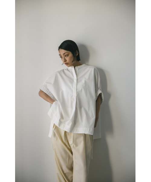 STYLEMIXER（スタイルミキサー）の「ギャザースリーブボクシーシャツ（シャツ/ブラウス・レディース・サックスブルー/ネイビー/ホワイト・FREE）」の4枚目の写真