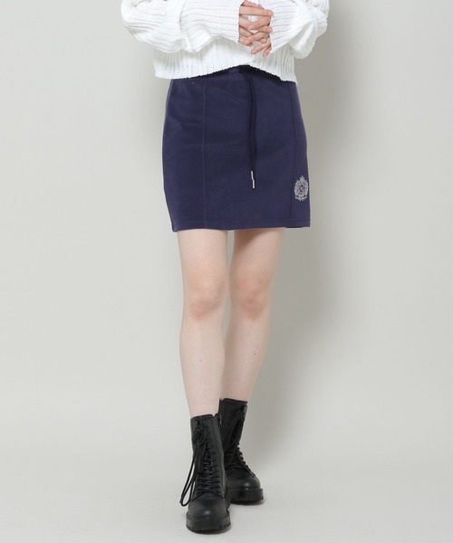 MAGPIEROBIN（マグパイロビン）の「MAGPIE ROBIN／テリーミニスカート 2965648（スカート・レディース・ネイビー/ピンク/ライトグレー・FREE）」の2枚目の写真