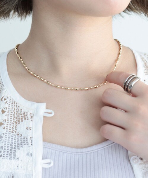 fredy emue(フレディエミュ)の「メタルライスビーズネックレス(ネックレス・レディース・シルバー/ゴールド・FREE)」の1枚目の写真