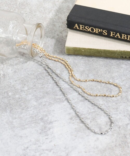 fredy emue(フレディエミュ)の「メタルライスビーズネックレス(ネックレス・レディース・シルバー/ゴールド・FREE)」の3枚目の写真