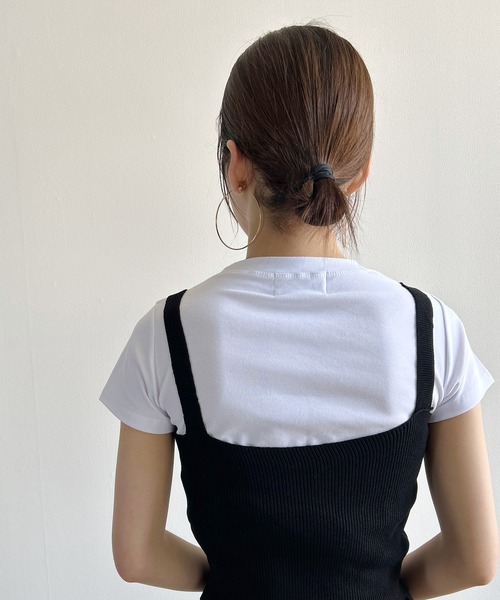 Kotoe(コトエ)の「クロップドニットタンクトップ ニットビスチェ ミニ丈(その他トップス・レディース・ベージュ/ブラック・FREE)」の9枚目の写真