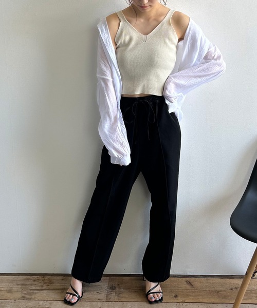 Kotoe(コトエ)の「クロップドニットタンクトップ ニットビスチェ ミニ丈(その他トップス・レディース・ベージュ/ブラック・FREE)」の14枚目の写真