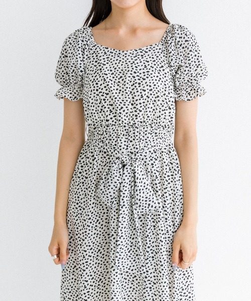 OLIVE des OLIVE（オリーブデオリーブ）の「シャーリングダブルフロントワンピース　1031090640（ワンピース・レディース・レオパード/オフホワイト/ブラック・FREE）」の16枚目の写真
