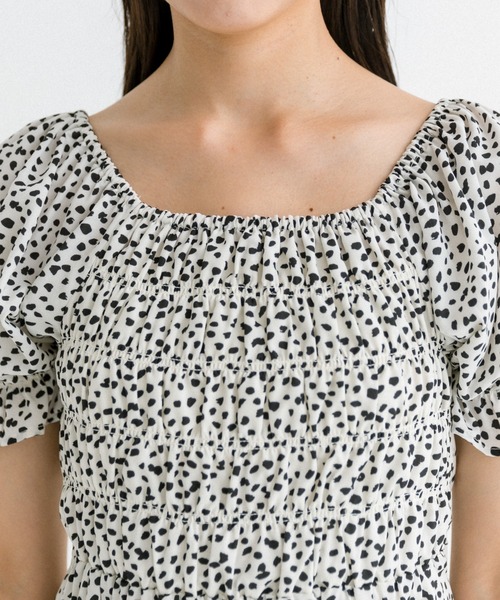 OLIVE des OLIVE（オリーブデオリーブ）の「シャーリングダブルフロントワンピース　1031090640（ワンピース・レディース・レオパード/オフホワイト/ブラック・FREE）」の13枚目の写真