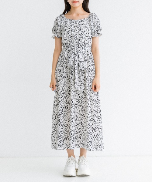 OLIVE des OLIVE（オリーブデオリーブ）の「シャーリングダブルフロントワンピース　1031090640（ワンピース・レディース・レオパード/オフホワイト/ブラック・FREE）」の20枚目の写真