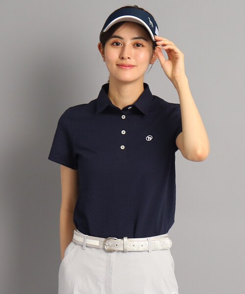 adabat（アダバット）の「◆【クールマックス（R）】サッカー素材 ストライプデザイン 半袖ポロシャツ（ポロシャツ・レディース・ブルー系7/ネイビー系7・40/38/42/36）」の2枚目の写真