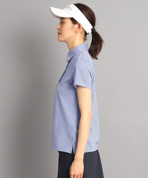 adabat（アダバット）の「◆【クールマックス（R）】サッカー素材 ストライプデザイン 半袖ポロシャツ（ポロシャツ・レディース・ブルー系7/ネイビー系7・40/38/42/36）」の4枚目の写真