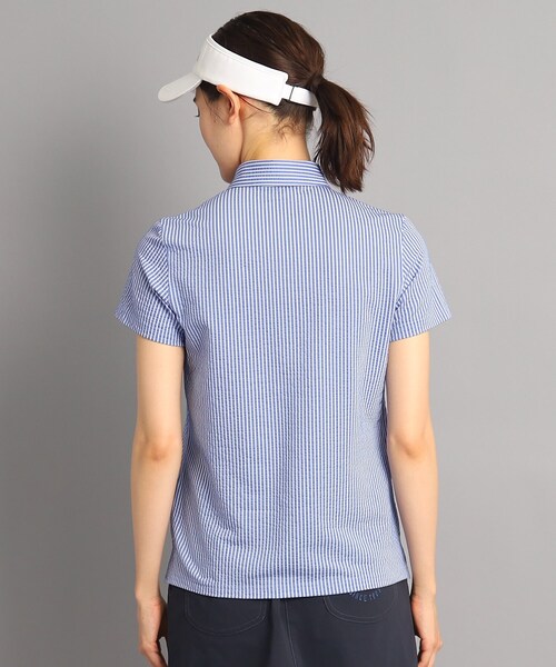 adabat（アダバット）の「◆【クールマックス（R）】サッカー素材 ストライプデザイン 半袖ポロシャツ（ポロシャツ・レディース・ブルー系7/ネイビー系7・40/38/42/36）」の5枚目の写真