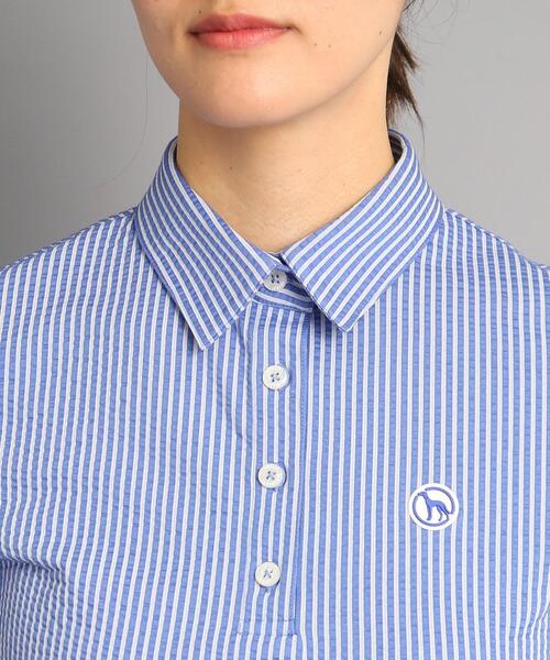 adabat（アダバット）の「◆【クールマックス（R）】サッカー素材 ストライプデザイン 半袖ポロシャツ（ポロシャツ・レディース・ブルー系7/ネイビー系7・40/38/42/36）」の6枚目の写真