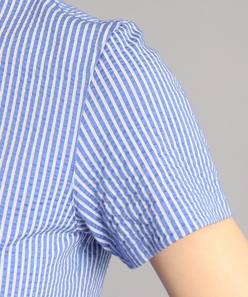 adabat（アダバット）の「◆【クールマックス（R）】サッカー素材 ストライプデザイン 半袖ポロシャツ（ポロシャツ・レディース・ブルー系7/ネイビー系7・40/38/42/36）」の7枚目の写真