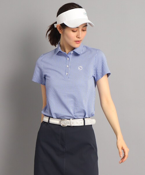 adabat（アダバット）の「◆【クールマックス（R）】サッカー素材 ストライプデザイン 半袖ポロシャツ（ポロシャツ・レディース・ブルー系7/ネイビー系7・40/38/42/36）」の22枚目の写真