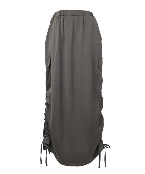 BLUEEAST（ブルーイースト）の「シャーリングカーゴスカート（スカート・レディース・チャコールグレー/ブラック/グレイッシュベージュ/カーキ/ブラウン・MEDIUM）」の22枚目の写真