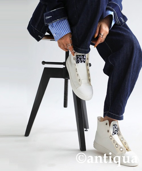 antiqua（アンティカ）の「ハイカットゴアスニーカー（スニーカー・レディース・ブラック/ホワイト・L/LL/M/S）」の6枚目の写真