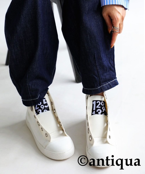 antiqua（アンティカ）の「ハイカットゴアスニーカー（スニーカー・レディース・ブラック/ホワイト・L/LL/M/S）」の5枚目の写真