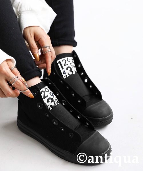 antiqua（アンティカ）の「ハイカットゴアスニーカー（スニーカー・レディース・ブラック/ホワイト・L/LL/M/S）」の14枚目の写真