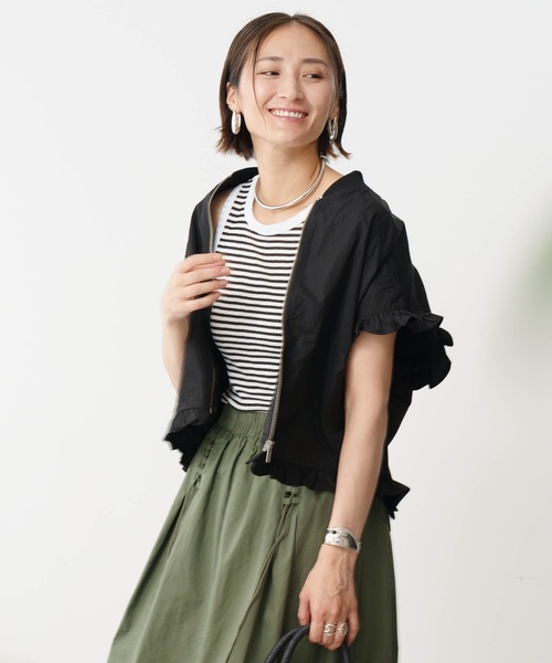 Mia (ミア)の「ジャージーボーダー タンクトップ(タンクトップ・レディース・ホワイト×ブラック・FREE)」の19枚目の写真