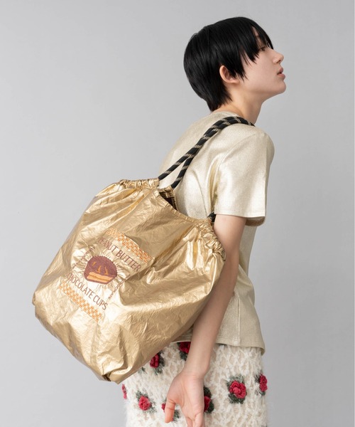 Casselini（キャセリーニ）の「Casselini(キャセリーニ)フード刺繍マーケットバッグ（トートバッグ・レディース・シルバー/ブラック/ゴールド/パープル/ネイビー・FREE）」の8枚目の写真