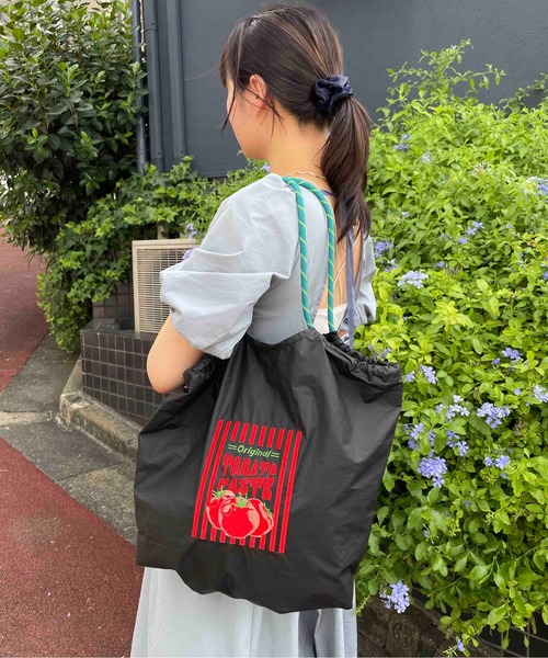 Casselini（キャセリーニ）の「Casselini(キャセリーニ)フード刺繍マーケットバッグ（トートバッグ・レディース・シルバー/ブラック/ゴールド/パープル/ネイビー・FREE）」の11枚目の写真