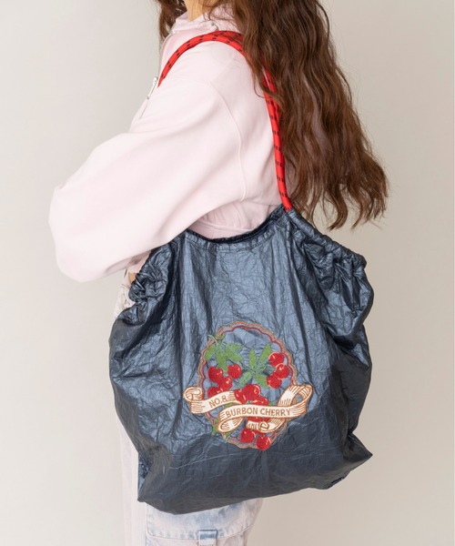 Casselini（キャセリーニ）の「Casselini(キャセリーニ)フード刺繍マーケットバッグ（トートバッグ・レディース・シルバー/ブラック/ゴールド/パープル/ネイビー・FREE）」の17枚目の写真