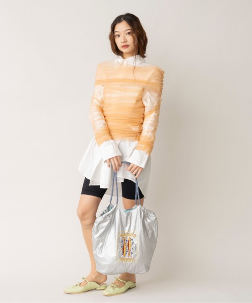 Casselini（キャセリーニ）の「Casselini(キャセリーニ)フード刺繍マーケットバッグ（トートバッグ・レディース・シルバー/ブラック/ゴールド/パープル/ネイビー・FREE）」の20枚目の写真