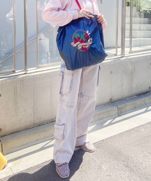 Casselini（キャセリーニ）の「Casselini(キャセリーニ)フード刺繍マーケットバッグ（トートバッグ・レディース・シルバー/ブラック/ゴールド/パープル/ネイビー・FREE）」の15枚目の写真