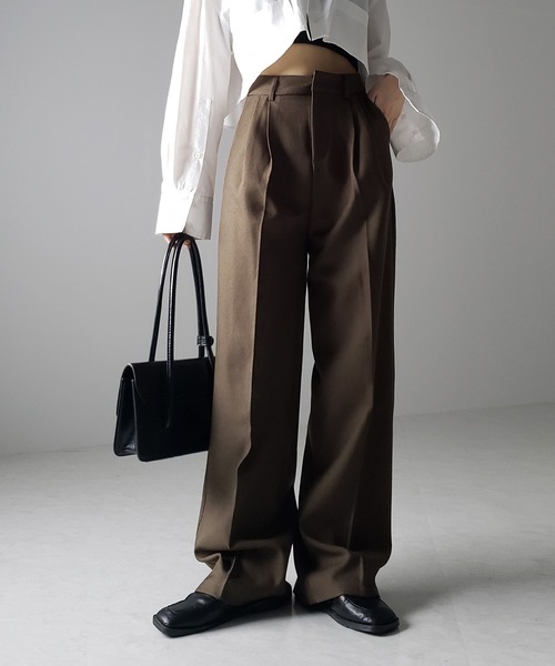 70s ウール ツータック スラックス 極太 me+em select スラックス パンツ 「 選べる5サイズ ／ 5色展開