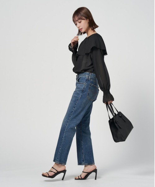 Right-on(ライトオン)の「【HONEYSUCKLE ROSE】シアーフリルブラウス(シャツ/ブラウス・レディース・ブラウン/ブラック/オフホワイト・M-L)」の8枚目の写真