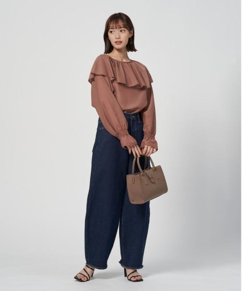 Right-on(ライトオン)の「【HONEYSUCKLE ROSE】シアーフリルブラウス(シャツ/ブラウス・レディース・ブラウン/ブラック/オフホワイト・M-L)」の11枚目の写真