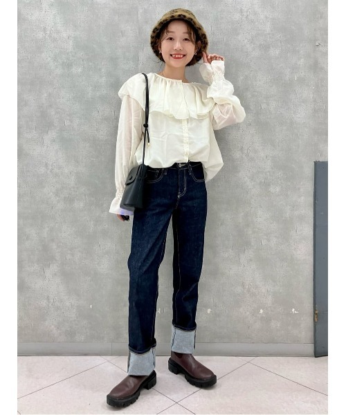 Right-on(ライトオン)の「【HONEYSUCKLE ROSE】シアーフリルブラウス(シャツ/ブラウス・レディース・ブラウン/ブラック/オフホワイト・M-L)」の16枚目の写真