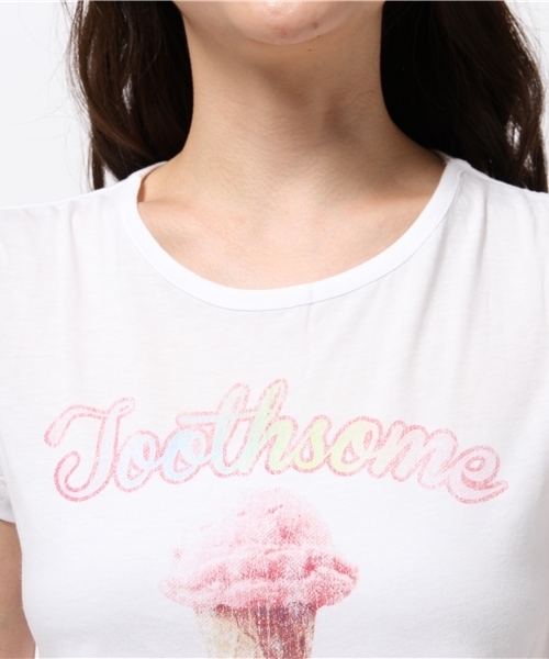 WEGO（ウィゴー）の「WEGO/スウィートTシャツ（Tシャツ/カットソー・レディース・ライトピンク/オフホワイト・FREE）」の8枚目の写真