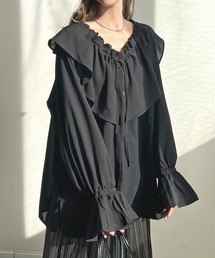 Futier land | BIGカラーフリルチュニックブラウス(シャツ/ブラウス)