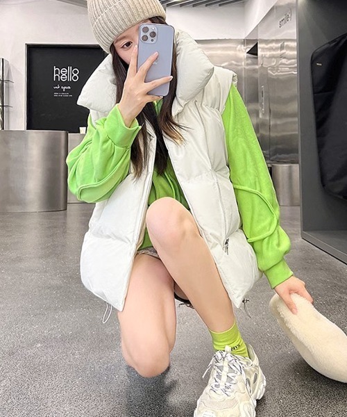 Riff(リフ)の「中綿ベスト(ダウンベスト・レディース・ブラウン/アイボリー/ブラック・M/XL/L)」の9枚目の写真