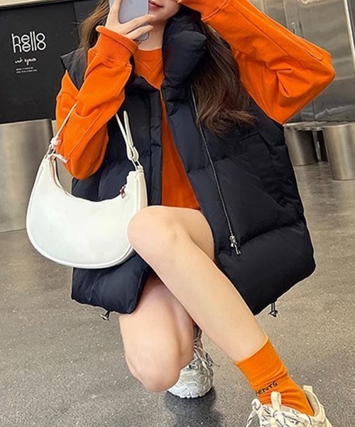 Riff(リフ)の「中綿ベスト(ダウンベスト・レディース・ブラウン/アイボリー/ブラック・M/XL/L)」の14枚目の写真