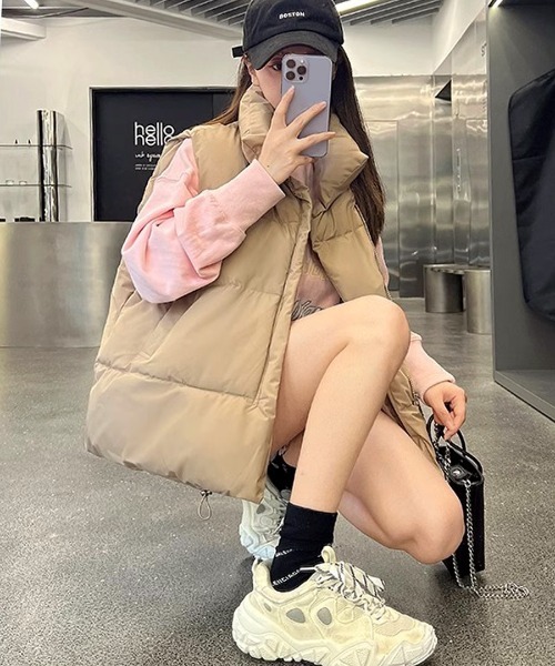 Riff(リフ)の「中綿ベスト(ダウンベスト・レディース・ブラウン/アイボリー/ブラック・M/XL/L)」の20枚目の写真