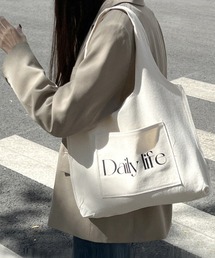 【A4サイズ収納可】シンプルロゴトートバッグ