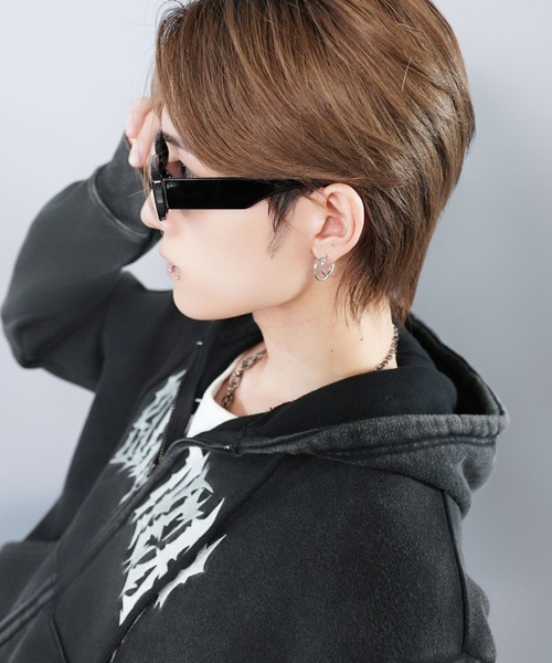 ナローフレームスクエアサングラス/Y2K・韓国ストリート/ユニセックス