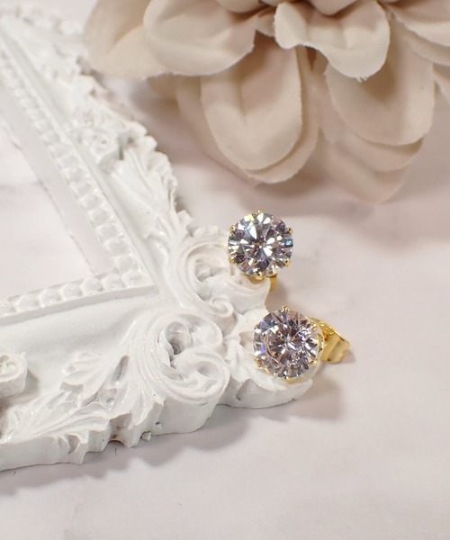 CERCA（チェルカ）の「HaRu*/ハート＆キューピッド　最高級ジルコニアピアス（6ｍｍ）（ピアス（両耳用）・レディース・A/B・FREE）」の2枚目の写真
