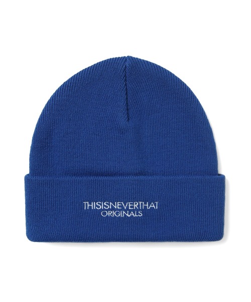 thisisneverthat(ディスイズネバーザット)の「FR-Logo Beanie(ニットキャップ/ビーニー・メンズ・ブルー/チャコール/ブラック/ベージュ・FREE)」の4枚目の写真