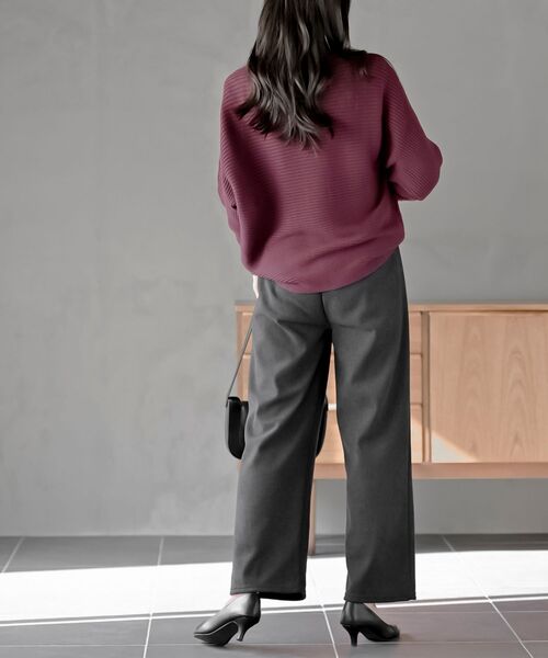 rps（アールピーエス）の「テレコ裏シャギーパンツ（その他パンツ・レディース・アイボリー/チャコールグレー/ブラック・フリー）」の6枚目の写真