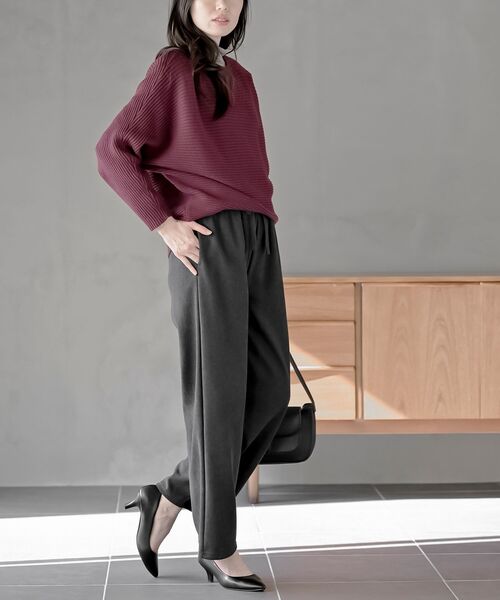 rps（アールピーエス）の「テレコ裏シャギーパンツ（その他パンツ・レディース・アイボリー/チャコールグレー/ブラック・フリー）」の7枚目の写真