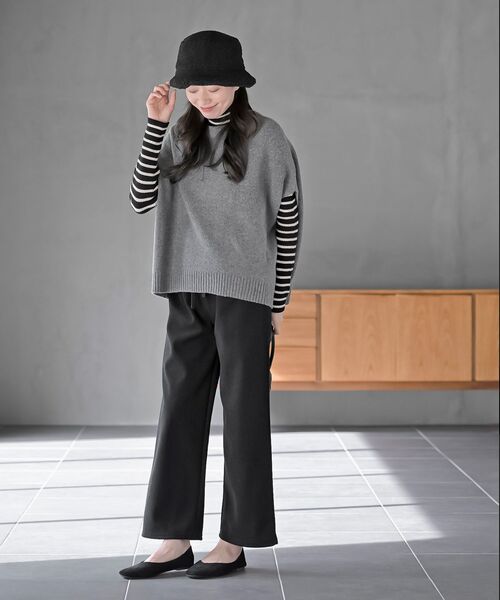 rps（アールピーエス）の「テレコ裏シャギーパンツ（その他パンツ・レディース・アイボリー/チャコールグレー/ブラック・フリー）」の12枚目の写真