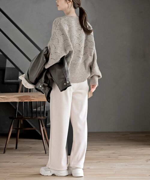 rps（アールピーエス）の「テレコ裏シャギーパンツ（その他パンツ・レディース・アイボリー/チャコールグレー/ブラック・フリー）」の21枚目の写真