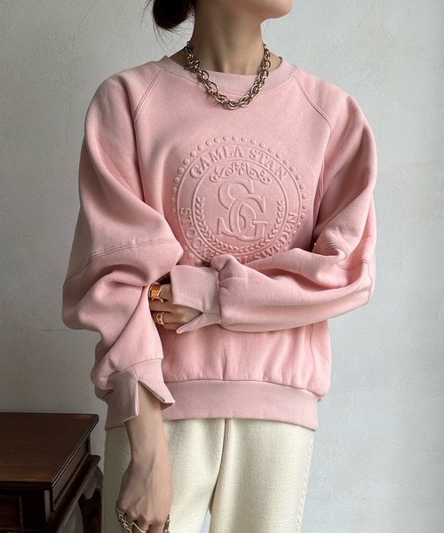 DouDou（ドゥドゥ）の「【WEB限定】 裏起毛エンボスロゴトップス（その他トップス・レディース・オフホワイト/ピンク/チャコールグレー・FREE）」の10枚目の写真