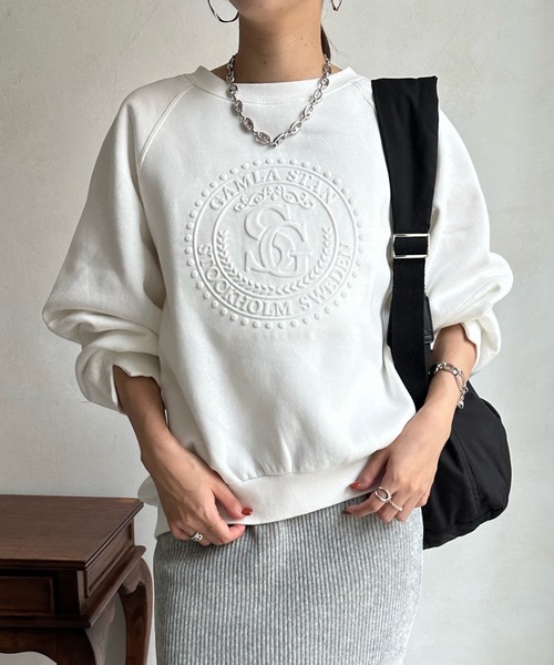 DouDou（ドゥドゥ）の「【WEB限定】 裏起毛エンボスロゴトップス（その他トップス・レディース・オフホワイト/ピンク/チャコールグレー・FREE）」の18枚目の写真