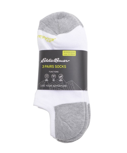 Eddie Bauer（エディーバウアー）の「3P ノーショウ ソックス（ソックス/靴下・メンズ・ブラック/グレー/ホワイト・26-28cm/23-25cm）」の8枚目の写真