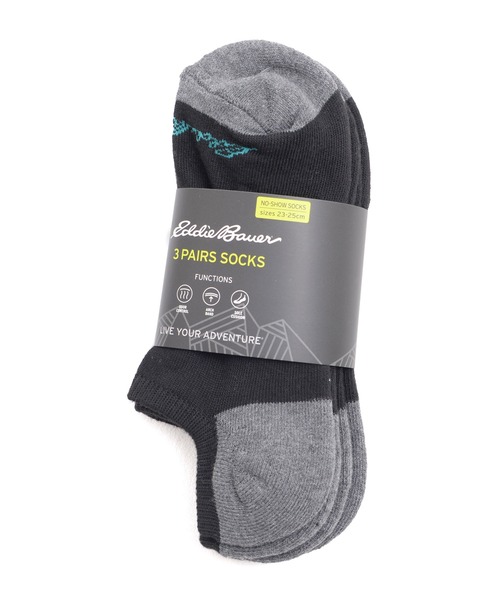 Eddie Bauer（エディーバウアー）の「3P ノーショウ ソックス（ソックス/靴下・メンズ・ブラック/グレー/ホワイト・26-28cm/23-25cm）」の9枚目の写真