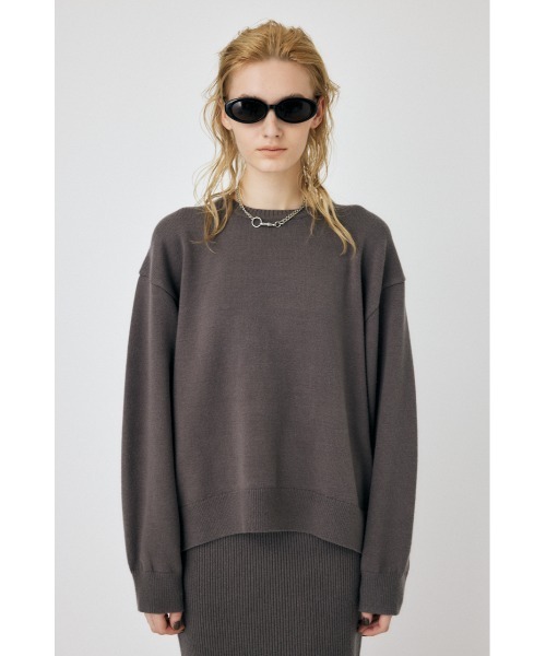 MOUSSY(マウジー)の「OVERSIZED ニットトップス(ニット/セーター・レディース・ホワイト/ブルー/ブラック/ブラウン・FREE)」の18枚目の写真