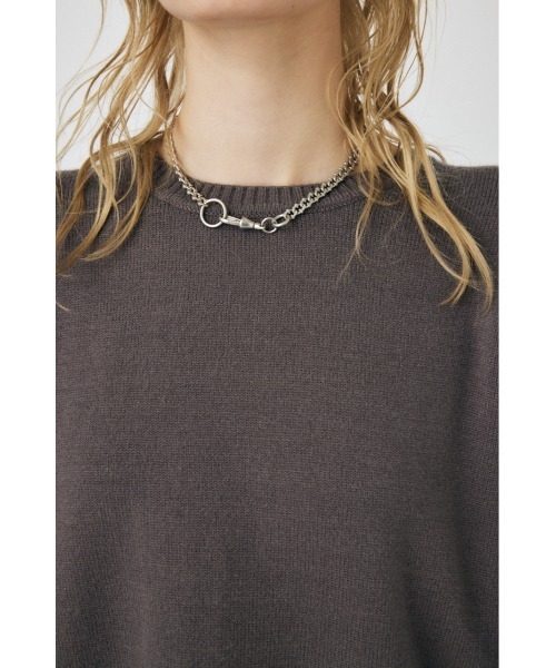 MOUSSY(マウジー)の「OVERSIZED ニットトップス(ニット/セーター・レディース・ホワイト/ブルー/ブラック/ブラウン・FREE)」の21枚目の写真
