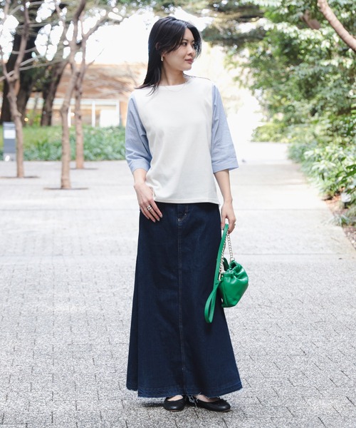 BEAMS HEART（ビームスハート）の「サイドタック デニムロングスカート（デニムスカート・レディース・ネイビー/ナチュラル・SMALL/MEDIUM）」の20枚目の写真